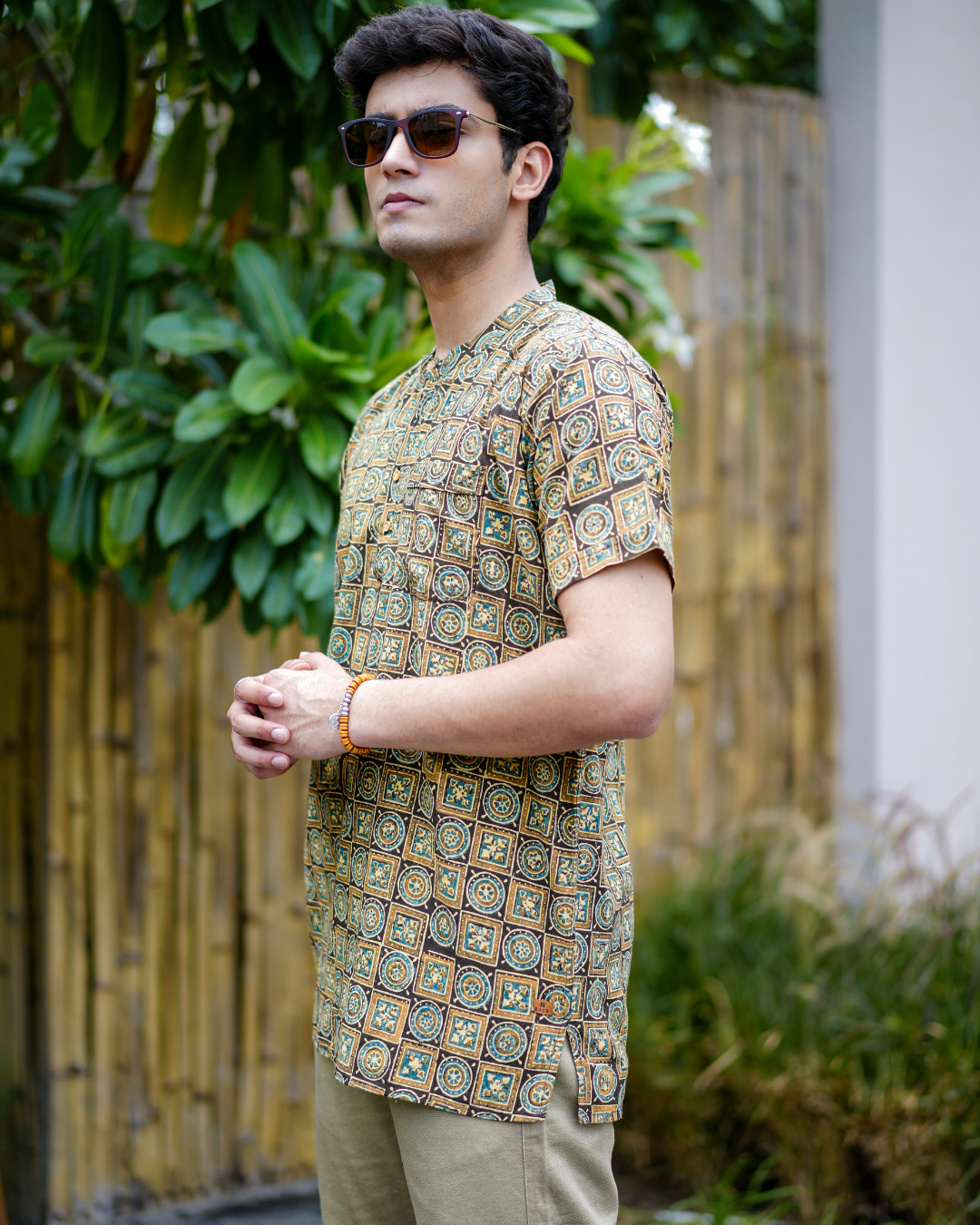 Ajrak Pure Cotton Bushirt for Men